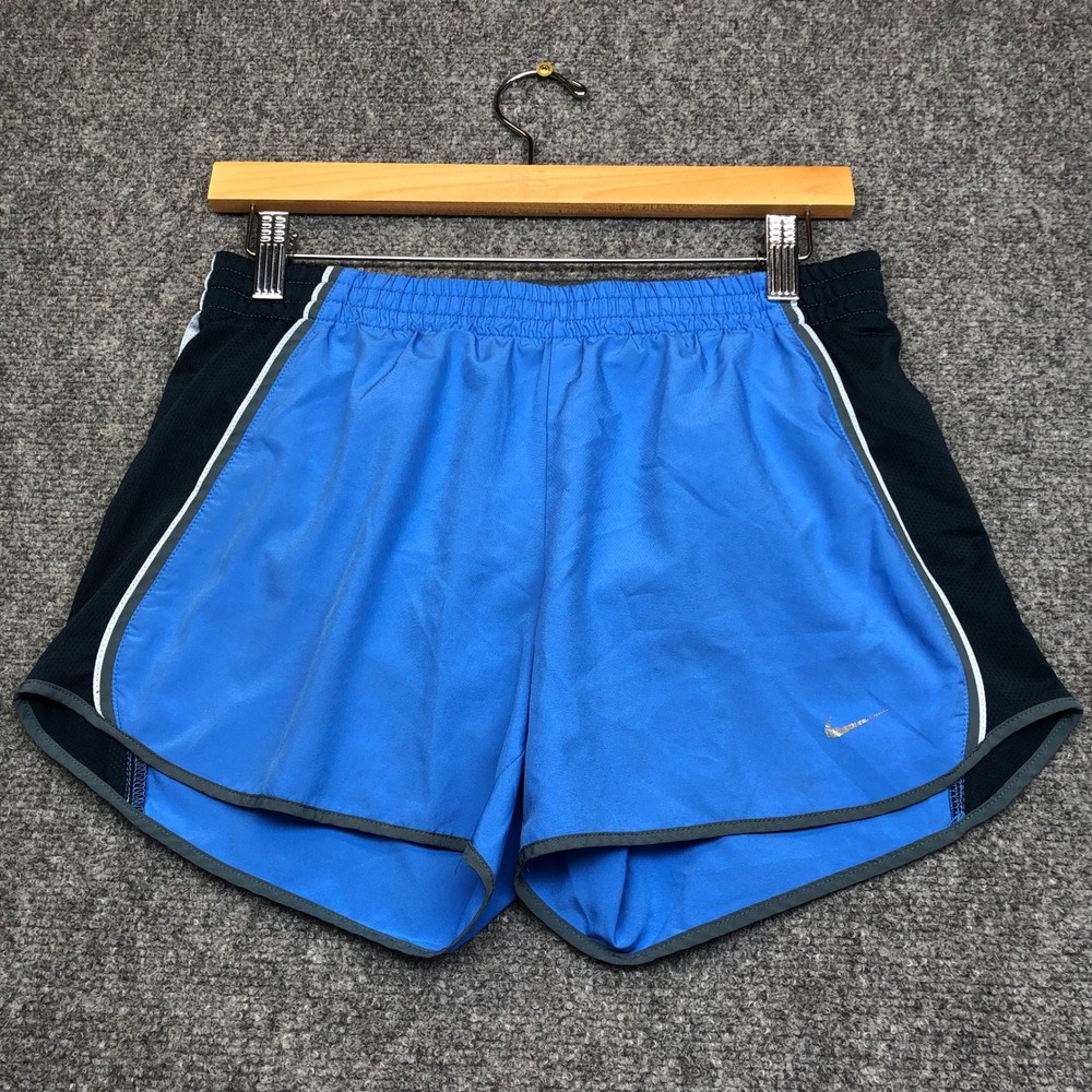 Nike Womens Blue Black Mesh Side Running Shorts Small